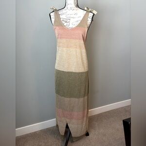 NWT PQ Swim Striped Multicolor Maxi Swim Coverup